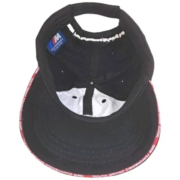 BMW Performance Driving School Hat Black Cap Embroidered Hook Loop Adjustable - Picture 5 of 6